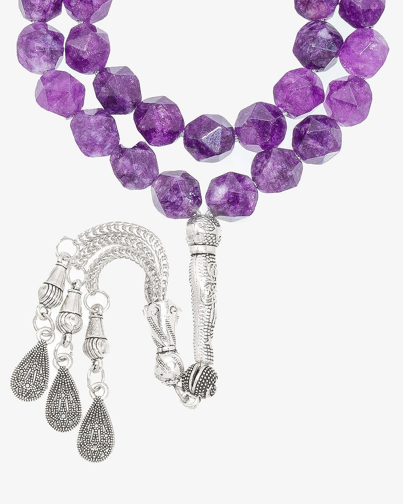 Purple Diamond Cut Amethyst Rosary
