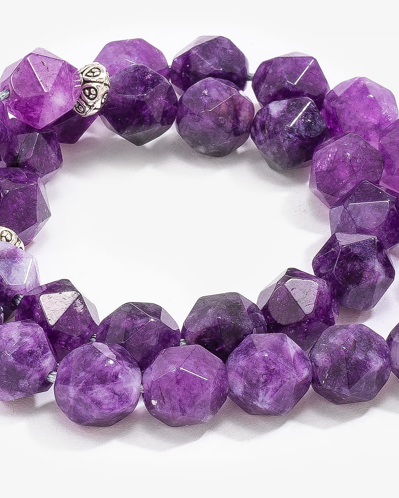 Purple Diamond Cut Amethyst Rosary