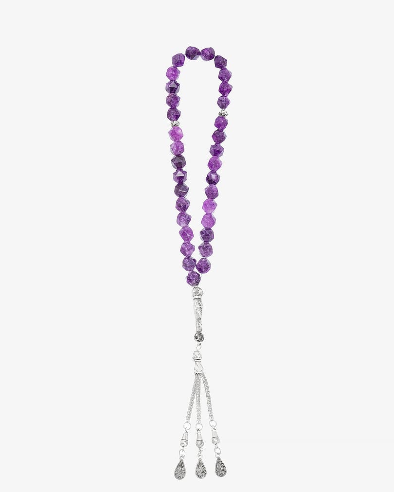 Purple Diamond Cut Amethyst Rosary