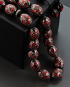 Natural Yusr Rosary decorated with silver and coral