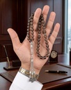 سبحة حجر كوارتز دخاني 33 خرزة